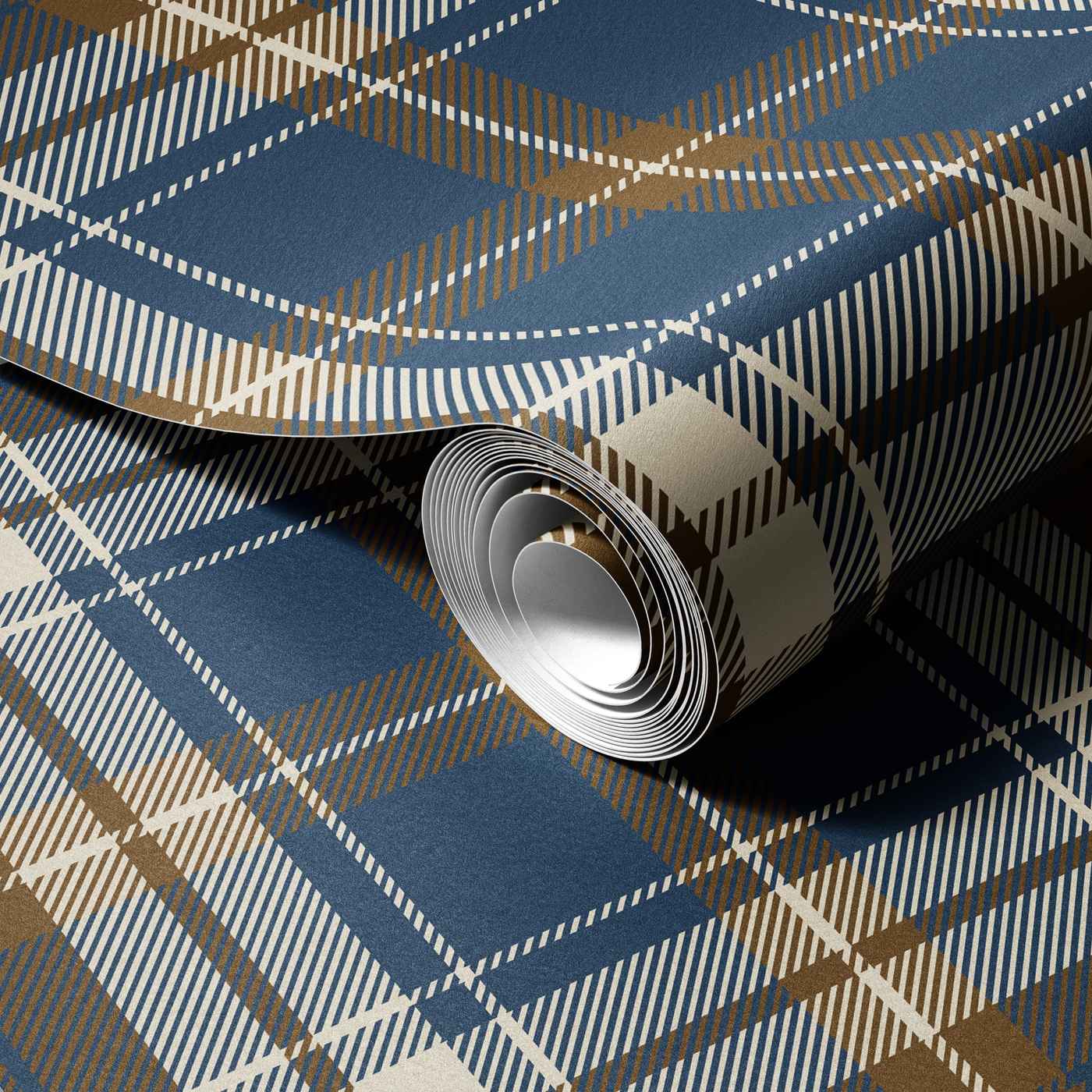 Plaid Brown and Blue